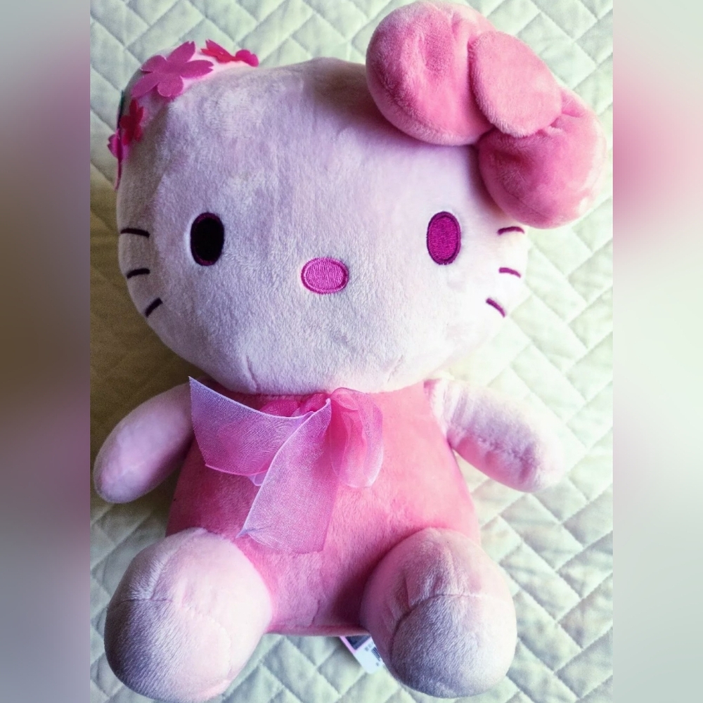 NWT Hello Kitty Sakura Pink Cherry Blossom Plush 10" Sanrio Korea 2022